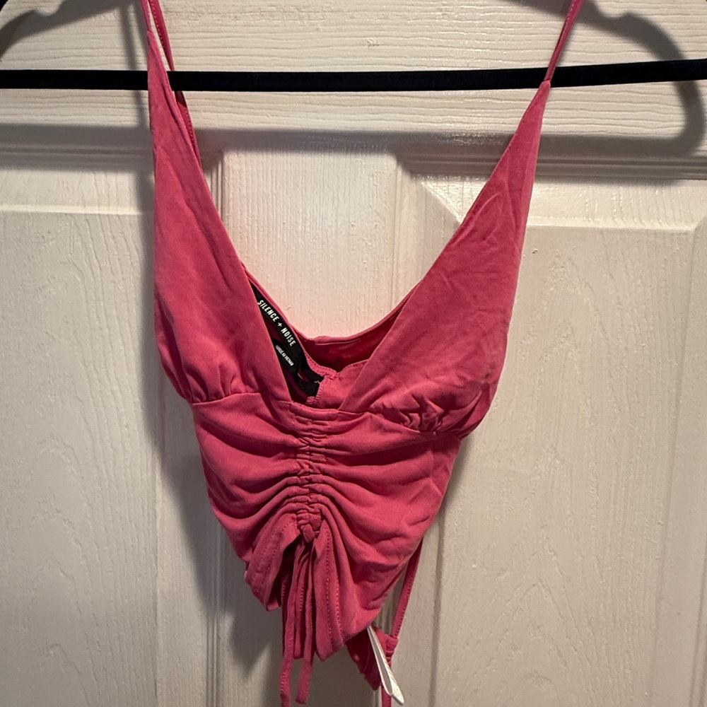 Silence + Noise Pink Ruched Camisole